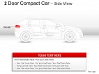 2 Door Blue Compact Car Side View PowerPoint Presentation Slides