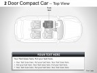 2 Door Blue Compact Car Top View PowerPoint Presentation Slides
