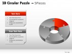 3d Circular Puzzle 5 Pieces PowerPoint Presentation Slides
