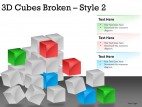 3d Cubes Broken Style 2 PowerPoint Presentation Slides