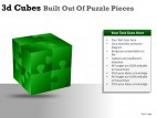 3d Cubes Built Out Of Puzzle PowerPoint Presentation Slides