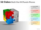 3d Cubes Built Out Of Puzzle PowerPoint Presentation Slides
