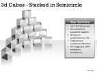 3d Cubes Stacked In Semicircle PowerPoint Presentation Slides