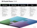 3d Puzzle Pieces 2x2 PowerPoint Presentation Slides