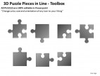 3d Puzzle Pieces In Line PowerPoint Presentation Slides