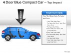 4 Door Blue Car Side View PowerPoint Presentation Slides