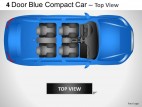 4 Door Blue Car Top View PowerPoint Presentation Slides