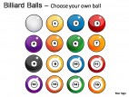 Billiard Balls With Cue PowerPoint Presentation Slides