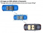 Blue Family Car Top View PowerPoint Presentation Slides