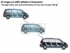 Blue Minivan Side View PowerPoint Presentation Slides