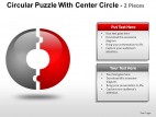 Circular Puzzle With Center 2 And 3 PowerPoint Presentation Slides