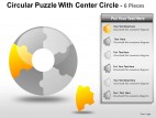 Circular Puzzle With Center 6 PowerPoint Presentation Slides