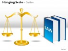 Hanging Scale Golden PowerPoint Presentation Slides