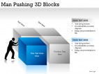 Man Pushing 3d Blocks PowerPoint Presentation Slides