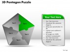 PowerPoint Template Global Pentagon Puzzle Process Ppt Slides