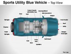 Sports Utility Blue Vehicle Top View PowerPoint Presentation Slides