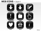 Web Icons Style 4 PowerPoint Presentation Slides