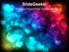Bokeh Effect Heart Background PowerPoint Template 0610