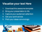 Books Flasks Science PowerPoint Template 0810