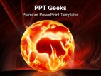 Burning World Globe PowerPoint Templates And PowerPoint Backgrounds 0411