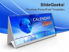 Calendar 2011 Globe PowerPoint Backgrounds And Templates 1210