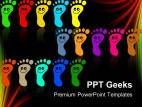 Colorful Feet Diversity Global PowerPoint Templates And PowerPoint Backgrounds 0411