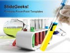 Colorful Flasks Science PowerPoint Template 0610