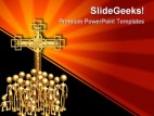 Cross Gathering Religion PowerPoint Template 0610