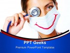 Doctor With Smiley Mask Medical PowerPoint Templates And PowerPoint Backgrounds 0411