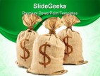 Dollar Bags Money PowerPoint Backgrounds And Templates 1210