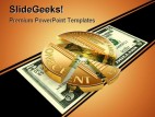 Dollar Chart Money PowerPoint Template 0610