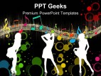 Girls Dancing On Music Entertainment PowerPoint Templates And PowerPoint Backgrounds 0411