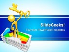 Golden Success Key Business PowerPoint Template 1110