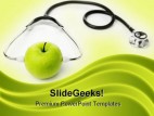 Green Apple Wear Stethoscope Health PowerPoint Background And Template 1210