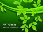 Green Leaves Floral Abstract PowerPoint Templates And PowerPoint Backgrounds 0411