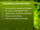 Green Leaves Nature PowerPoint Template 0910