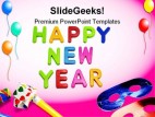 Happy New Year03 Holidays PowerPoint Template 1010