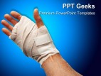 Injured Hand Medical PowerPoint Templates And PowerPoint Backgrounds 0411
