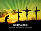 Jesus Pray Religion PowerPoint Template 0610