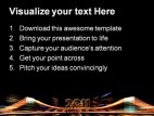 New Year 2011 Lights Background PowerPoint Template 1010