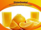 Orange With Juice Food PowerPoint Template 0810