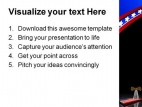 Radio Tower And Us Flag Americana PowerPoint Template 0910