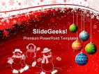 Red Background Christmas PowerPoint Template 0610