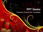Red Black And Golden Floral Background PowerPoint Templates And PowerPoint Backgrounds 0411