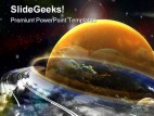 Space Route Globe PowerPoint Template 0610