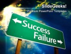 Success Failure Road Sign Travel PowerPoint Template 1110