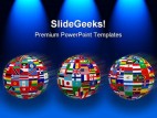 World Flags Globe PowerPoint Template 1110