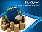 Worldwide Delivery Globe PowerPoint Template 1110