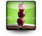 Apples On Book PowerPoint Icon S