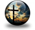 Cross At Sunset PowerPoint Icon C